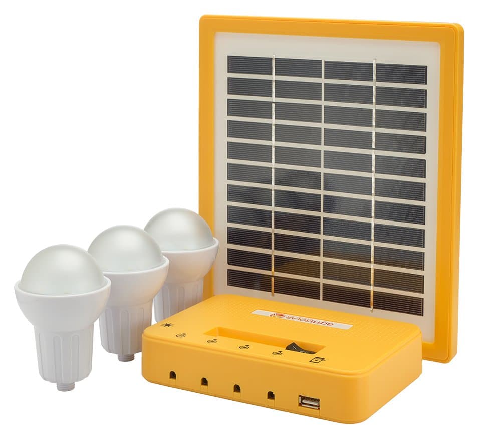 AgniSolar Home Lighting Kit 3: High-Performance Solar Backup Light for Home, Outdoor, Terrace, Camping & Emergency Use – LED Bulbs, USB Charging, Lightweight with Weather-Resistant Solar Panel