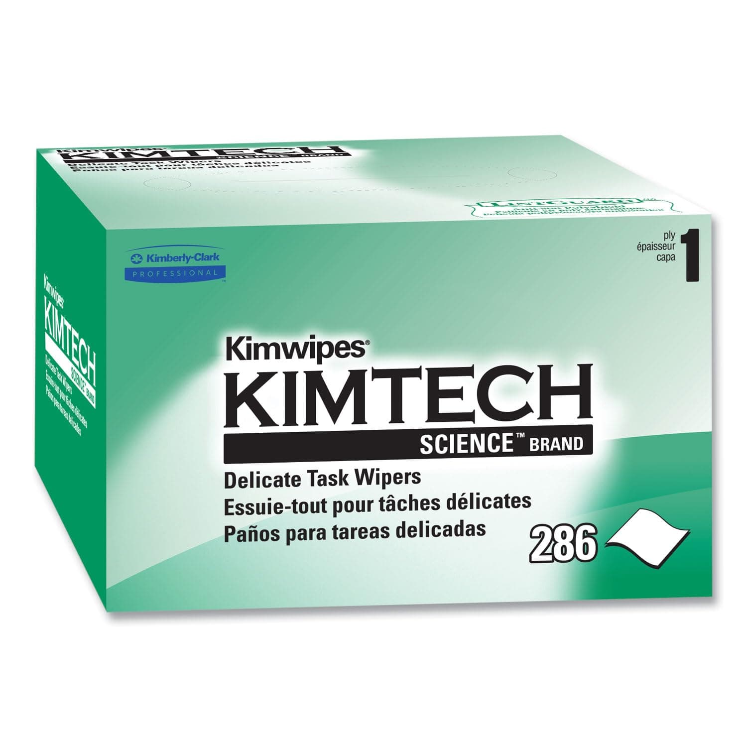 Kimtech Science KimWipes Delicate Task Wipers; 4.4 x 8.4 in. (11.2 x 21.3cm); 1-ply 280 count