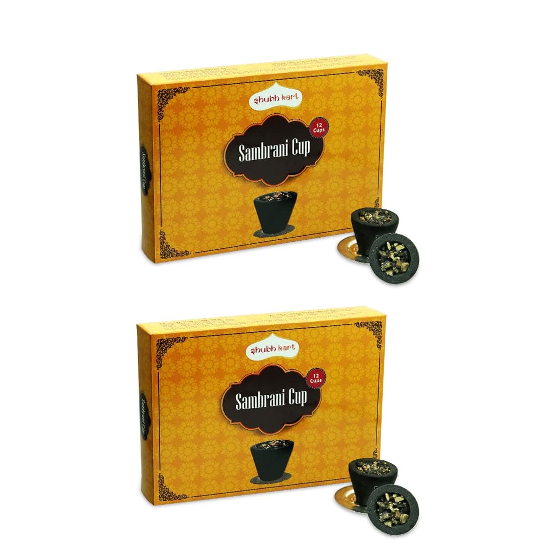Shubhkart Nirmal Sambrani Cup Dhoop|Pack of 2| 12 Cups in Per Pack| Dhoop for Puja, Meditation, Havan &Religious Rituals| Incense for Positivity & Spirituality