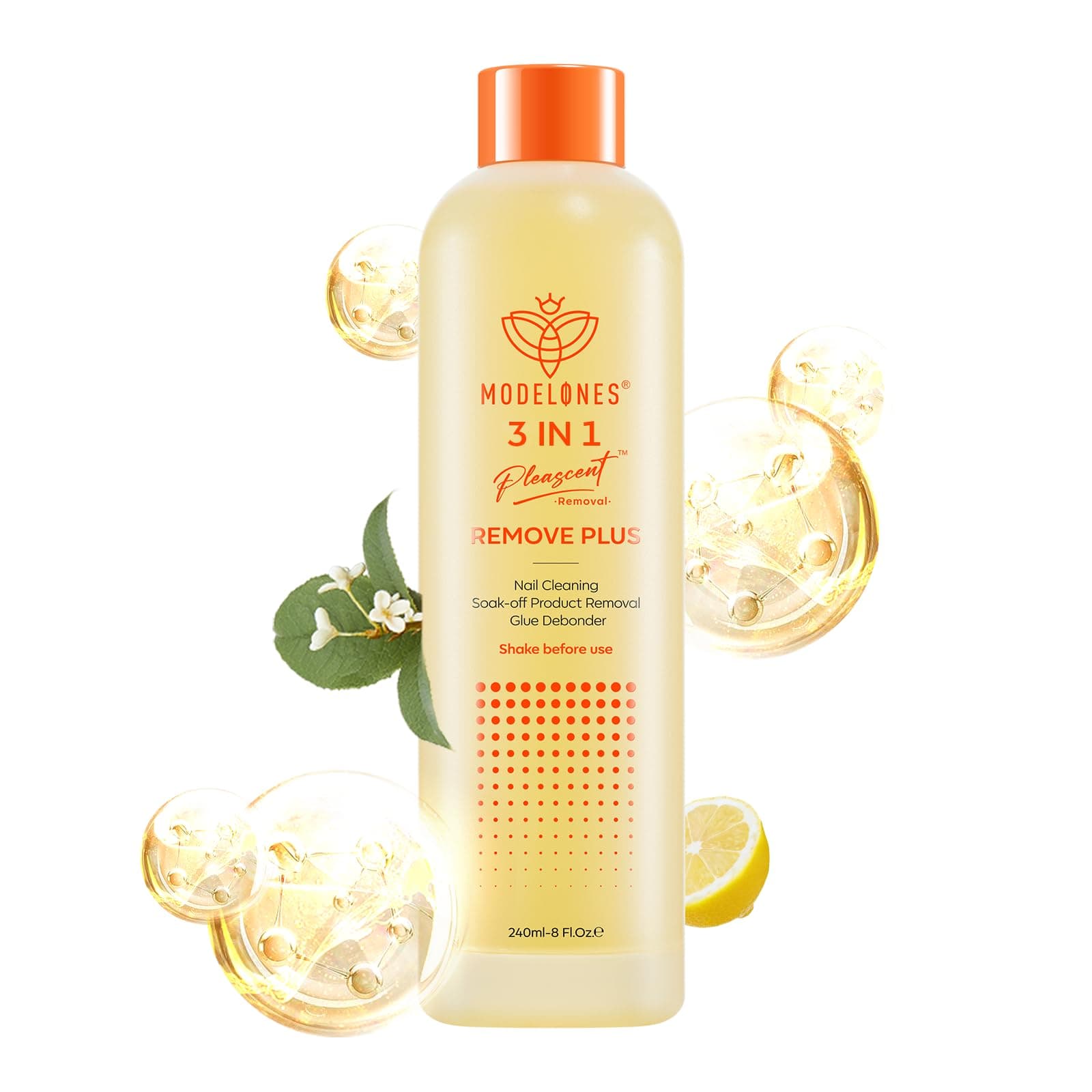 modelones Acetone Nail Polish Remover, Gel Nail Polish Nail Glue Remover | Natural Formula for Nail Moisturizing & Care | Removes Natural Artificial Acrylic Sculptured Nails Dip Powder 8 FL.Oz.