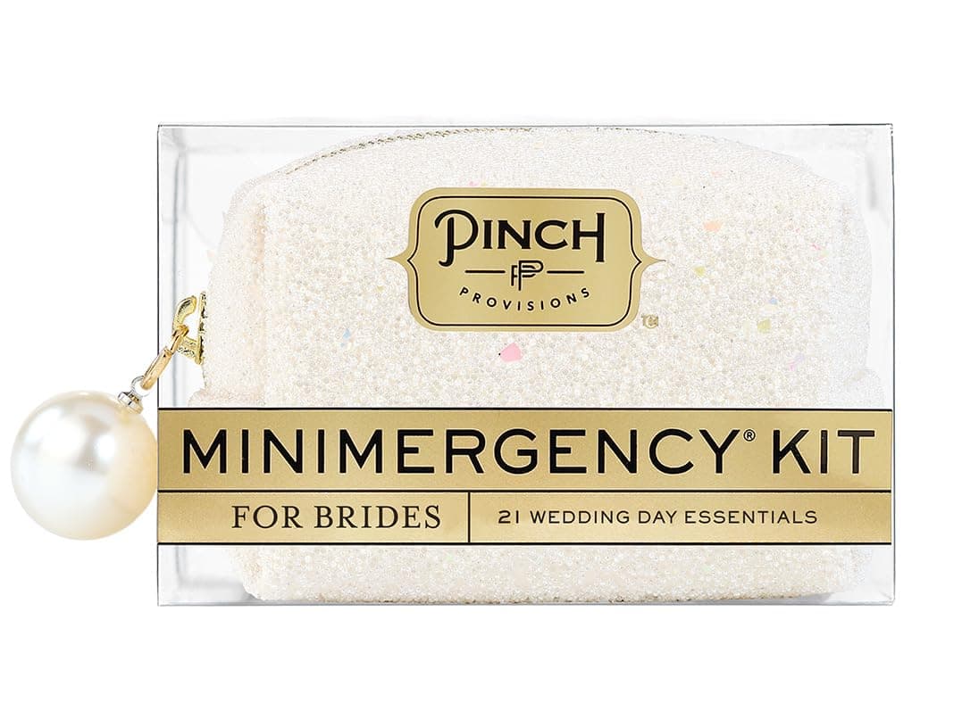 Pinch Provisions Minimergency Kit for Brides, Includes 21 Must-Have Essential Items for The Big Day, Compact, Multi-Functional Zipper Pouch, Perfect Survival Kit for Team Bride