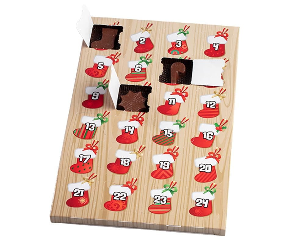 Chocolate Advent Calendar – Allergy-Friendly and Vegan – Free of: Milk, Peanut, Tree Nut, Gluten, Egg, Soy, Sesame, No Artificial Colors or Flavors. Top common 9 allergens! Vegan and Kosher!