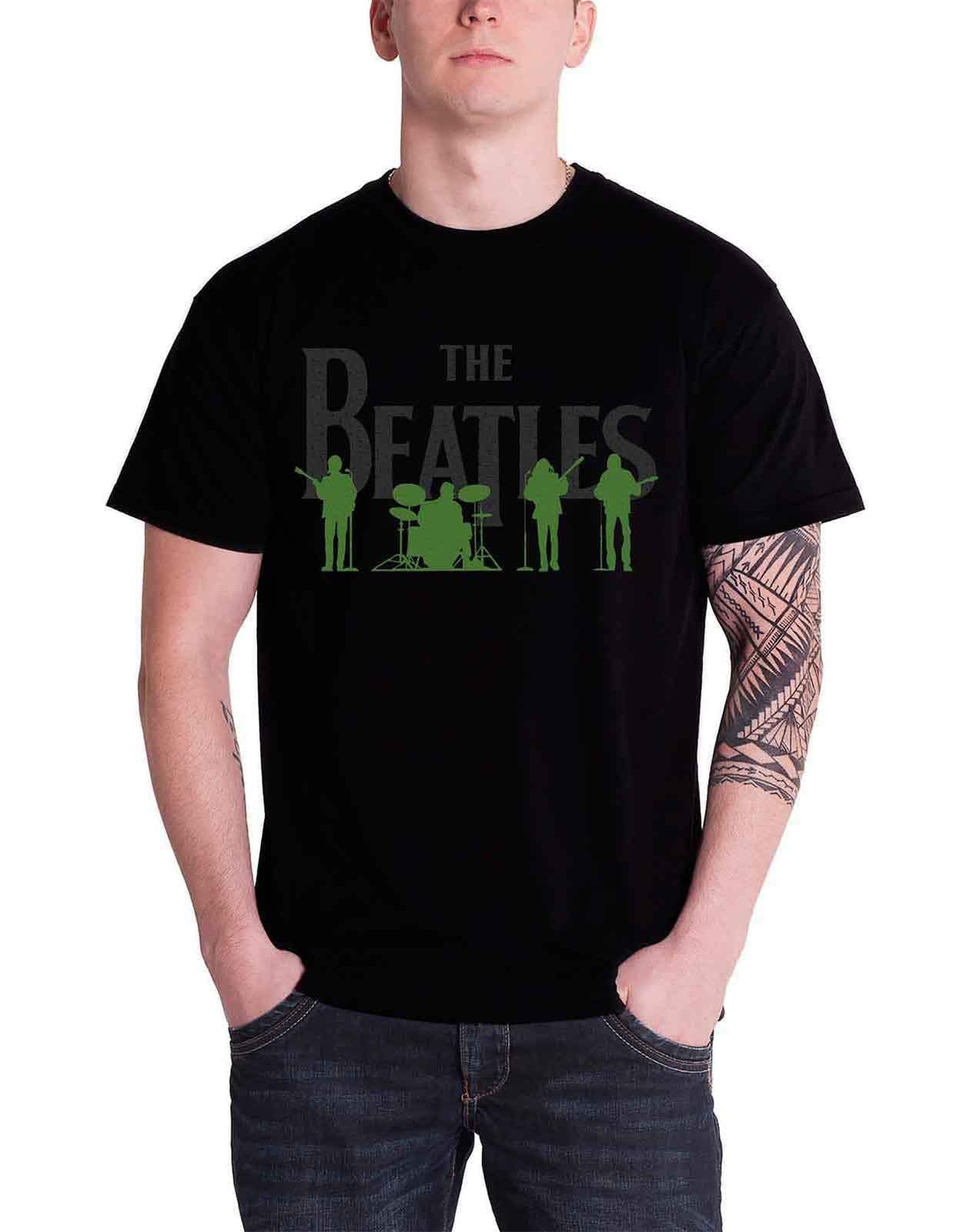 The BeatlesT Shirt Saville Row Line Up Band Logo Official Mens Black Size XL