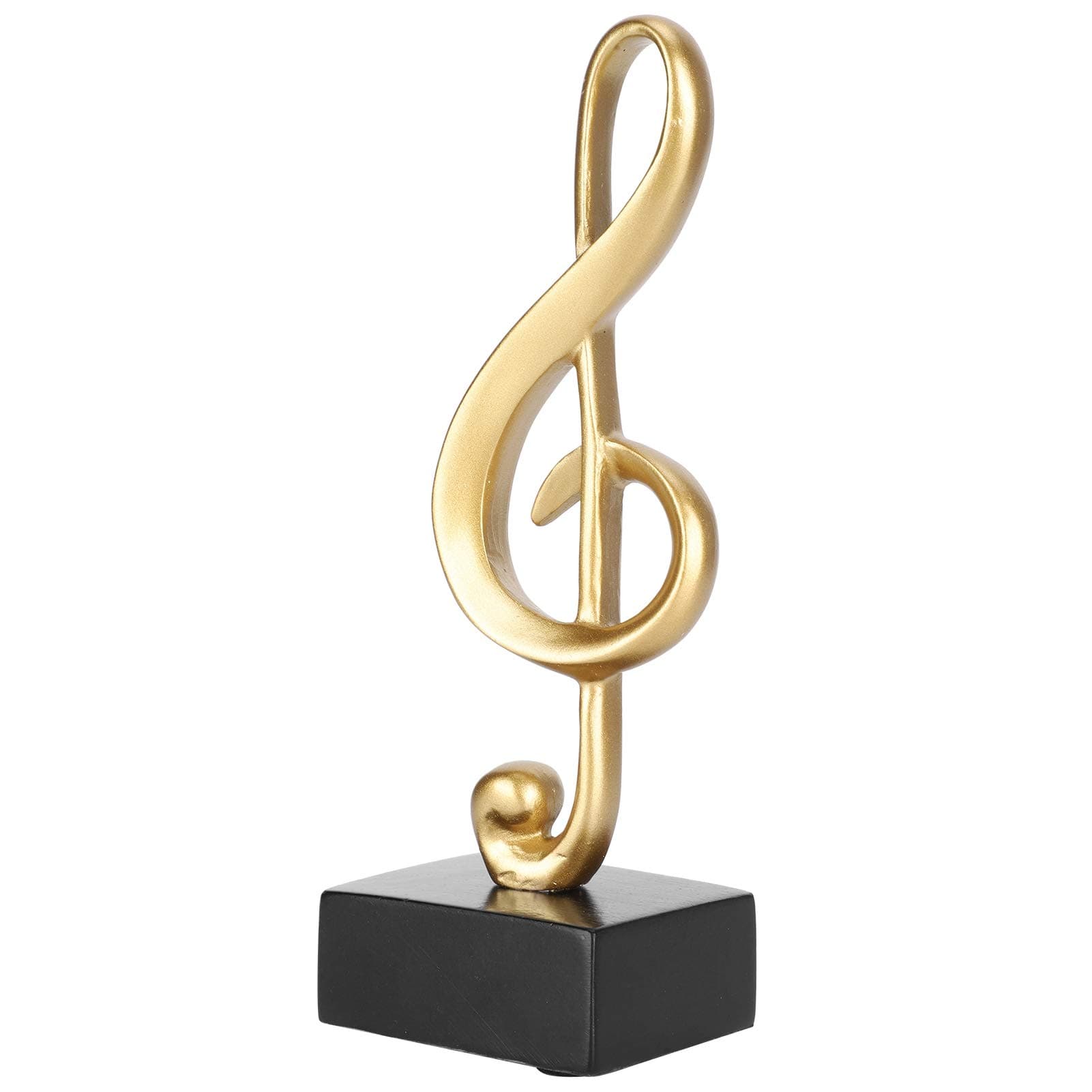 Hapivida Music Note Decor Statue, Gold Music Note Resin Music Note Figurine Musical Symbol Decoration Desktop Resin Craft Home Office Desk Decoration