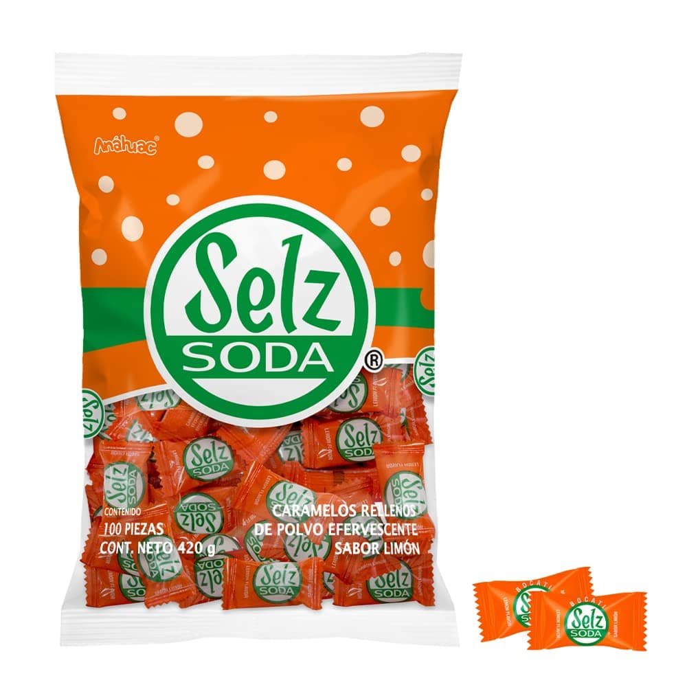 Lemon Powder Filled Hard Candy 14.82 Oz by Selz Soda
