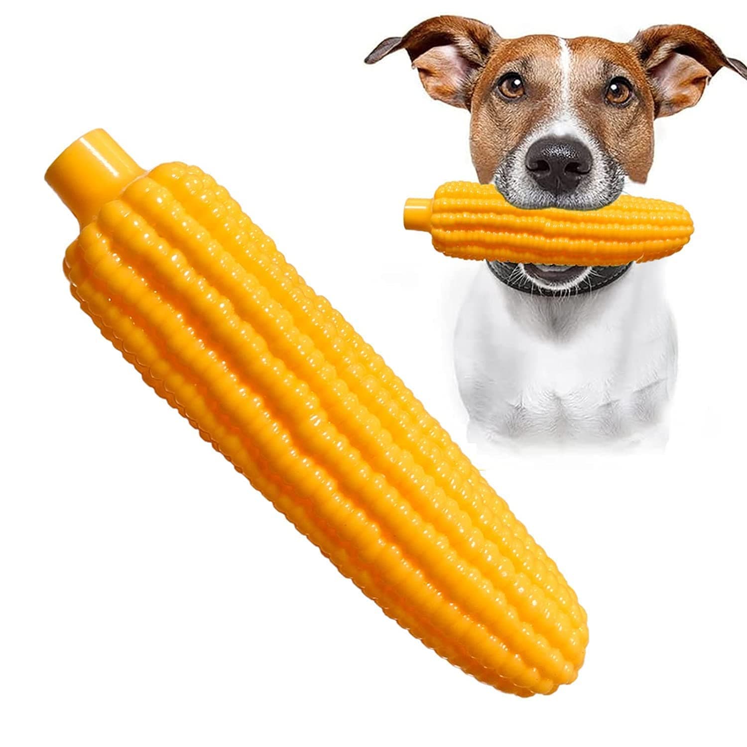 Squeaky Toys for Puppy, Corn-Shaped Toys for Teething, Dog Chew Toys with Squeak Puppies Toys for Small Dogs and Puppy (Yellow Color)