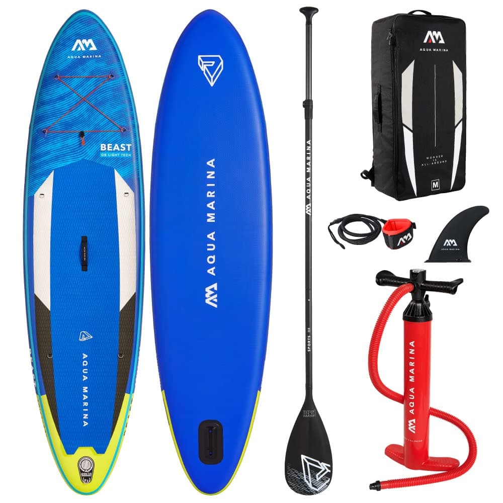 AM AQUA MARINA Unisex Adult - All-around Isup, 3.2m/15cm, Beast Advanced All Around iSUP 3 2m 15cm with paddle and safety leash, Blau, 320 x 81 15 cm EU