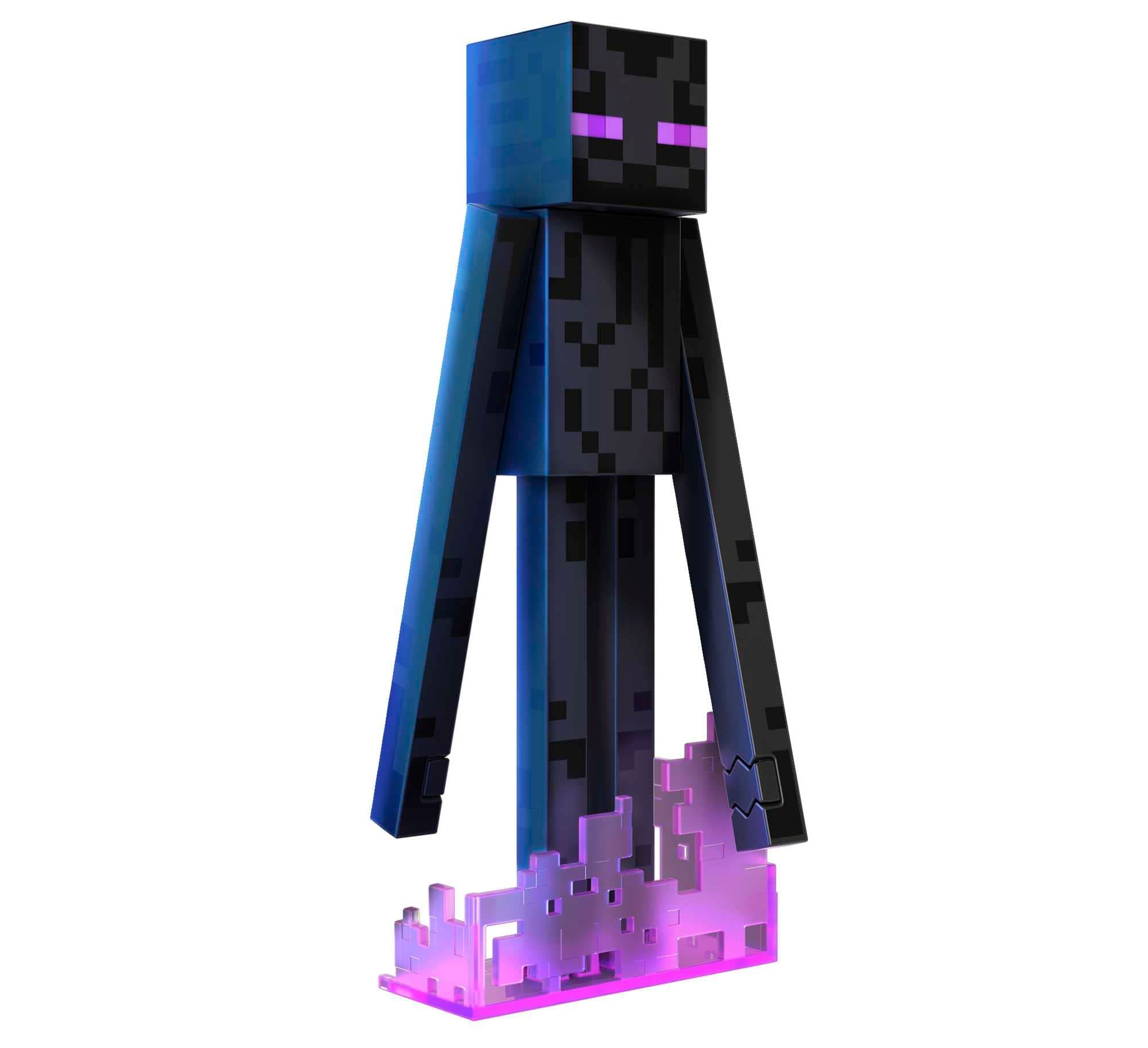 Mattel Minecraft Diamond Enderman Action Figure with Accessories Including Flocked Glass Blocks, 5.5" Toy Collectible HLN40