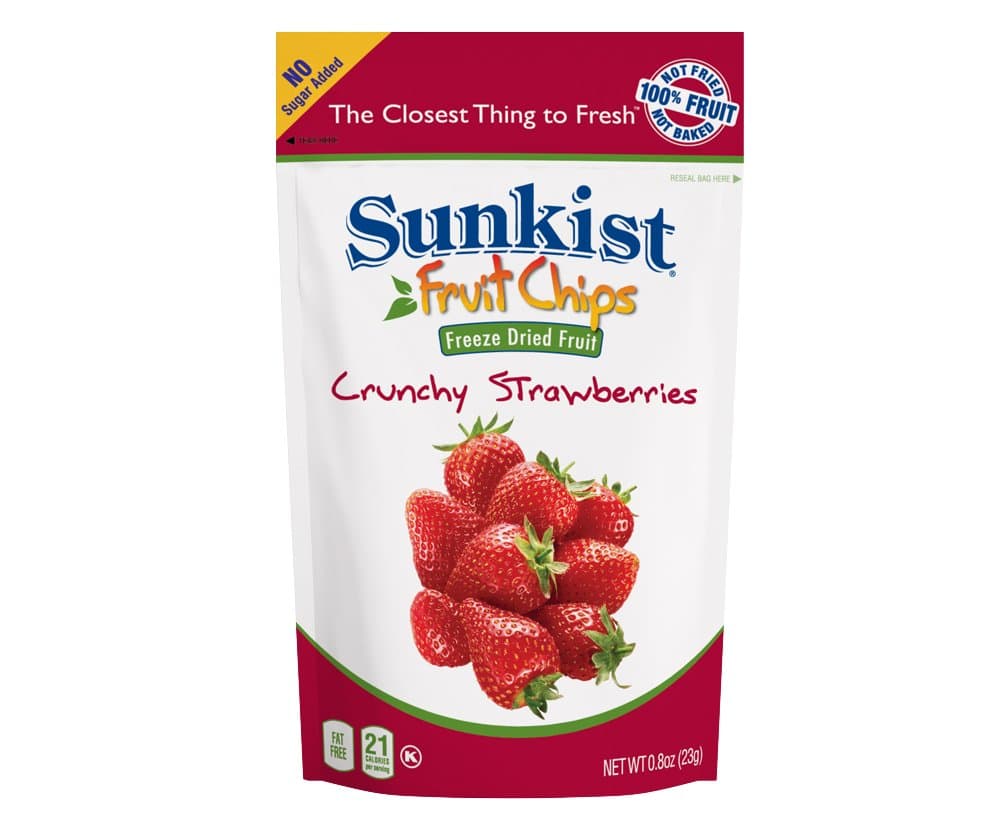 Sunkist Fruit Chips Crunchy Strawberry Fruit Snacks, 0.8 Ounce
