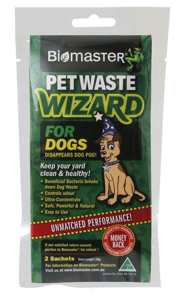 Pet Waste Wizard Digester Sachets, Beneficial Enzymes to Break Down Waste, (100% Natural Concentrate, 2 Sachets)