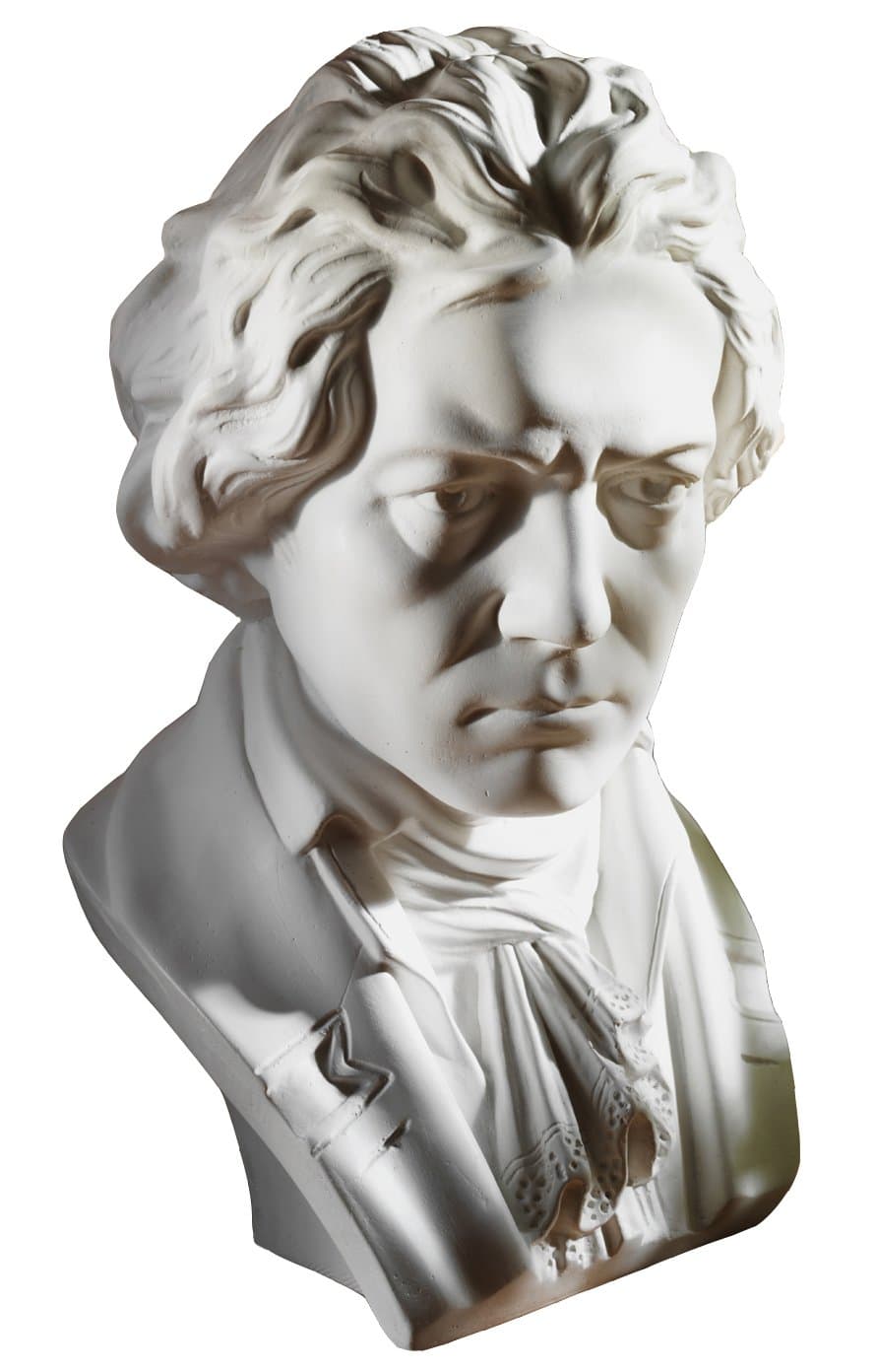 Bust of composer Ludwig van Beethoven, height 31 cm, plaster (of paris)