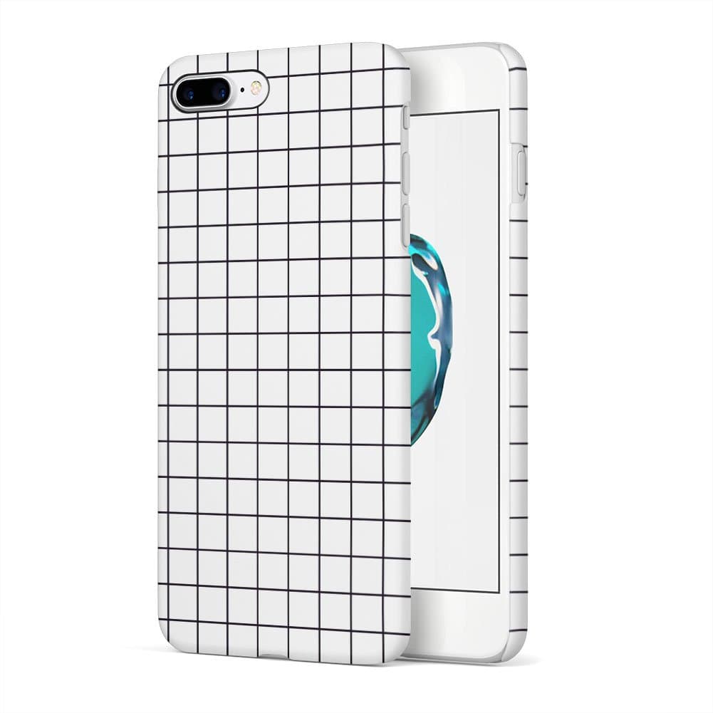 White Checkered Pattern Apple iPhone 7 Plus Plastic Phone Protective Case Cover