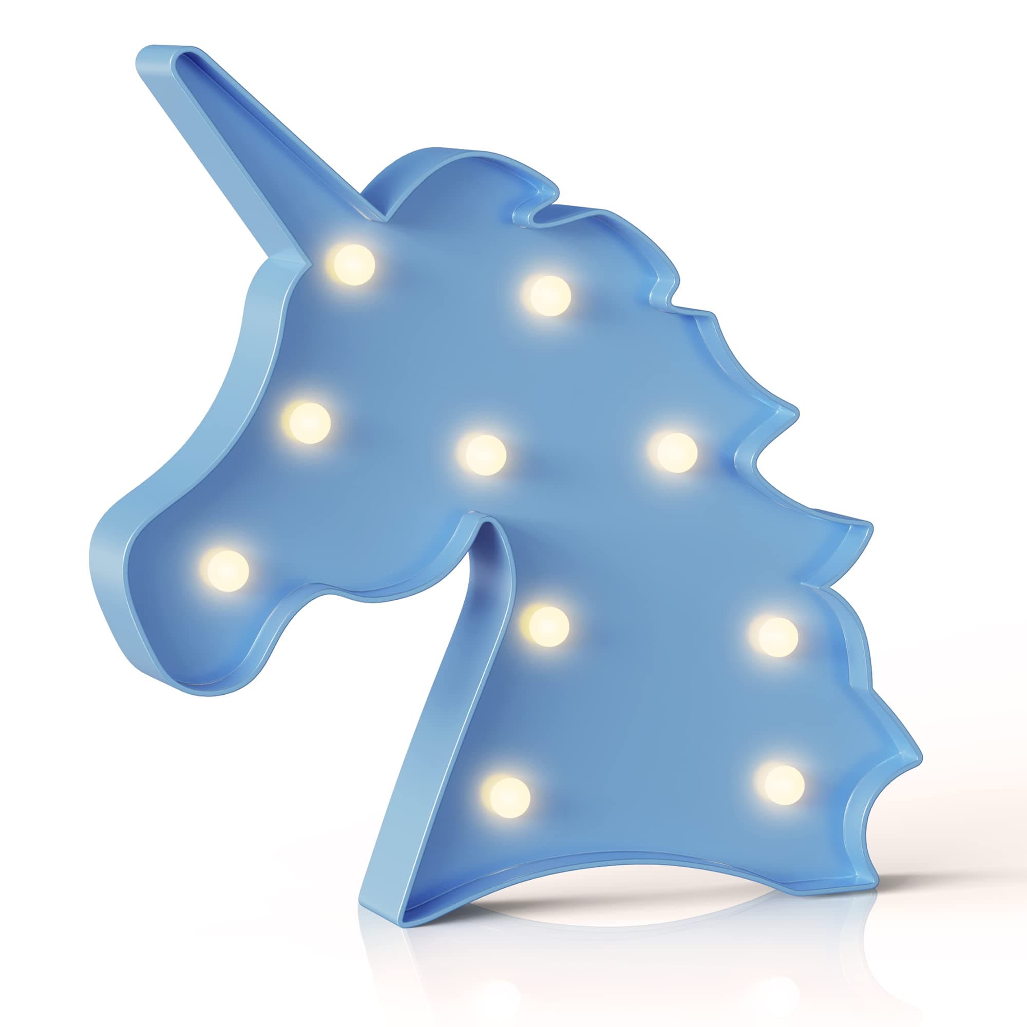 Blue Unicorn Decor, Battery Powered Unicorn Night Light for Kids, Unicorn Party Decorations, Unicorn Birthday Decorations for Girls, Girls Night Light, Girls Room Decor