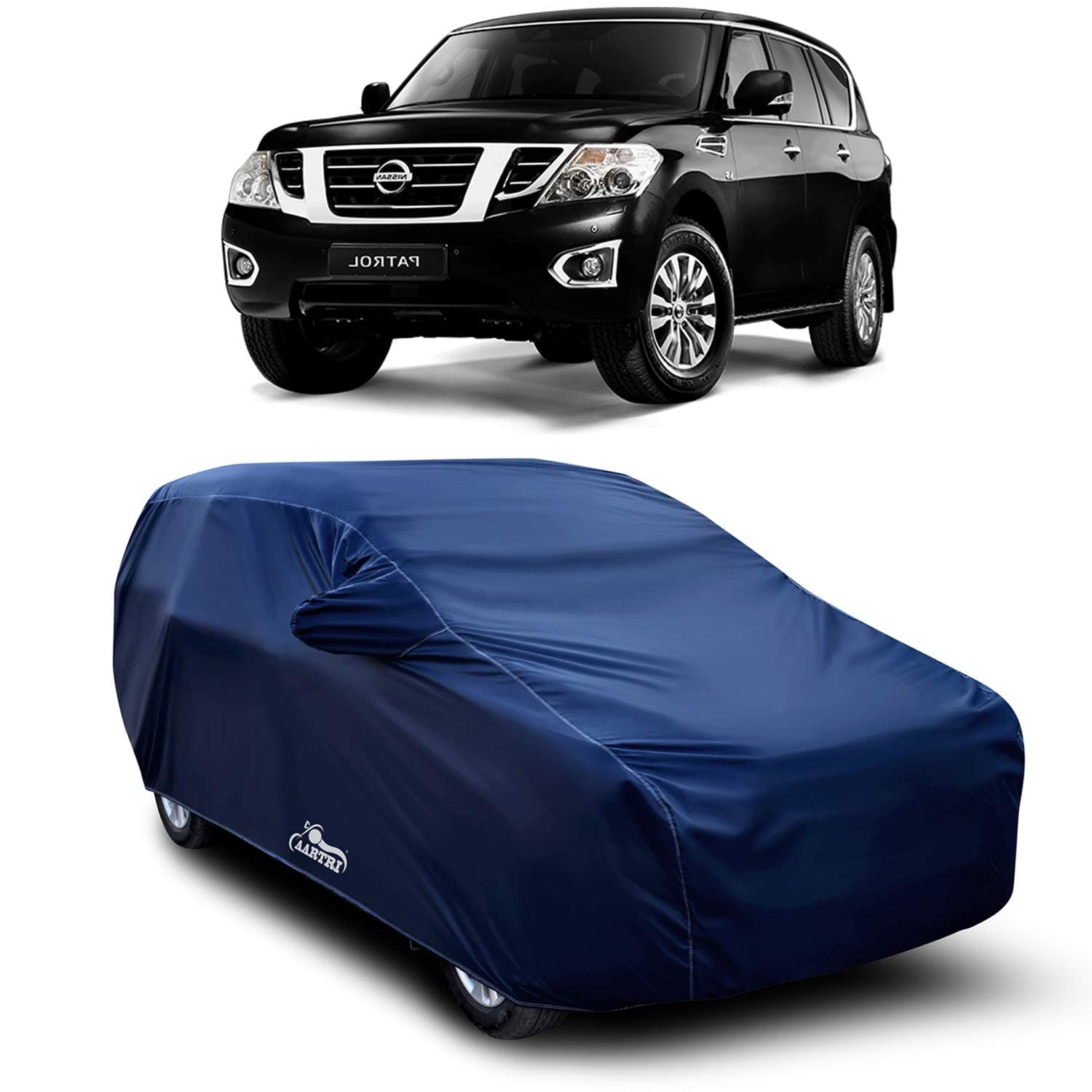 Aaradhya Enterprises Water Resistant Car Body Cover Compatible with Nissan Patrol (Navy Blue with Mirror)