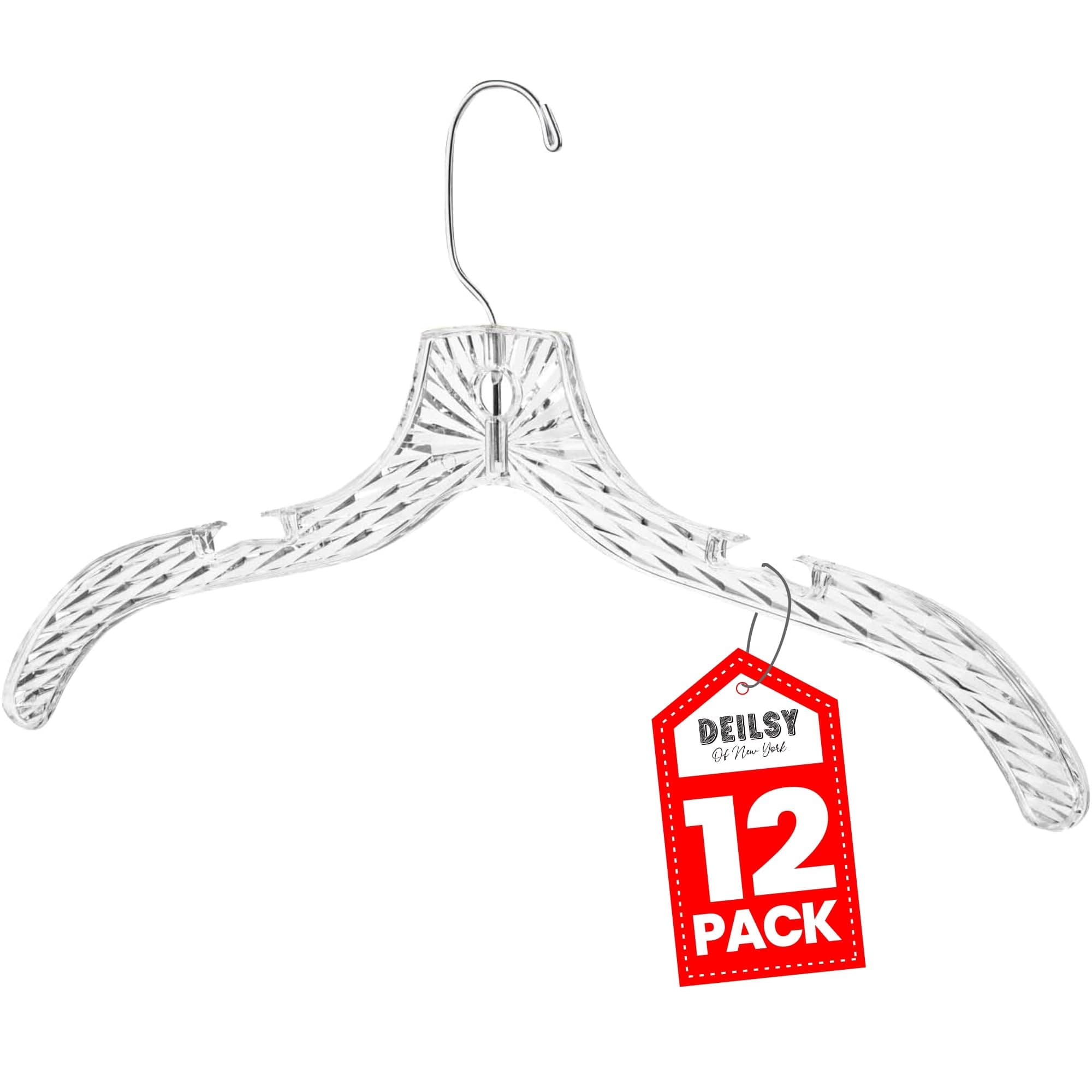 Clothes Hangers Plastic Set of 12 Pack Heavy Duty Hangers Dresses, T-Shirts Shirt Dress Blouse Hangers for Closet Organization Crystal Hanger Women and Men Coat Hanger