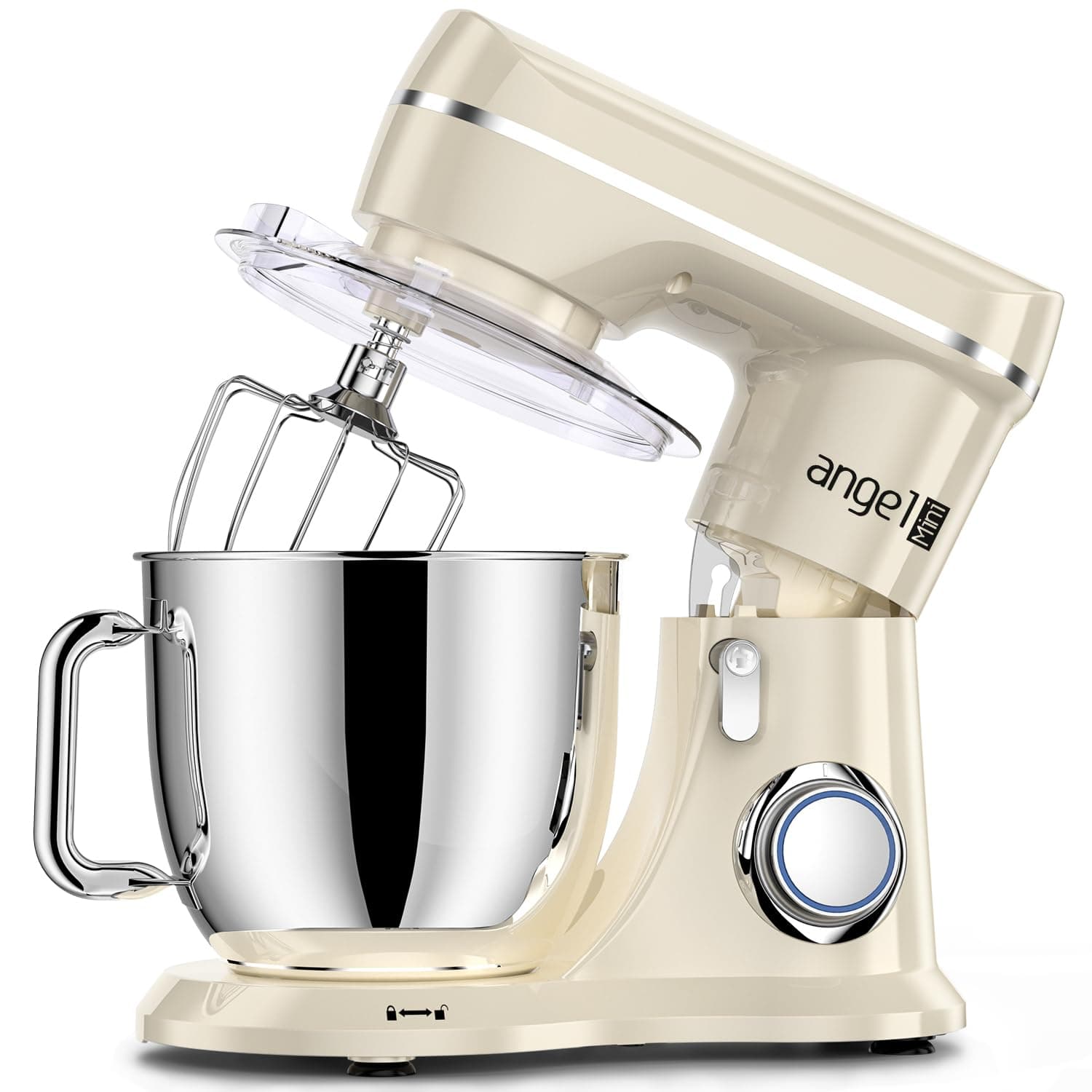 Stand Mixer,10-Speed Kitchen Electric Mixer,Tilt-Head Food Mixer with Dough Hook, Wire Whisk, Flat Beater, Stainless Steel Bowl (White2, 5QT)