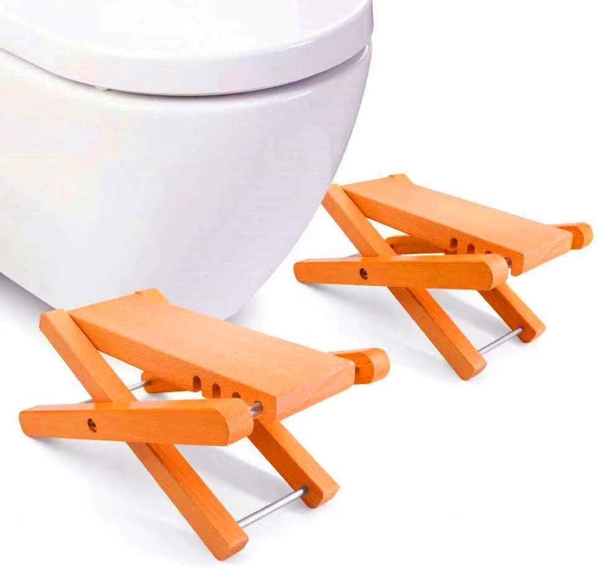 Folding Squatting Stool (1 Pair), Multi-Function Foldable 7-9" Height Squatting Toilet Step Poop Stool,Multi-Function Toilet Stool Portable Step for Adult Home Bathroom