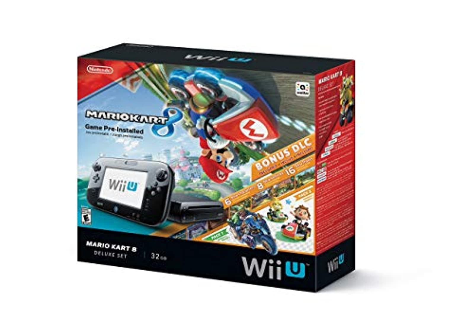Nintendo Wii U Mario Kart 8 Deluxe Bundle 32gb black - WUPSKAGP (Renewed)