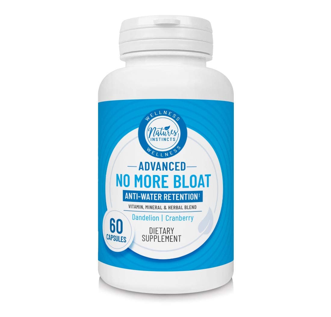 No More Bloat Herbal Supplement for Water Retention with Dandelion, Green Tea & Apple Cider Vinegar, 60Count (Packaging May Vary)