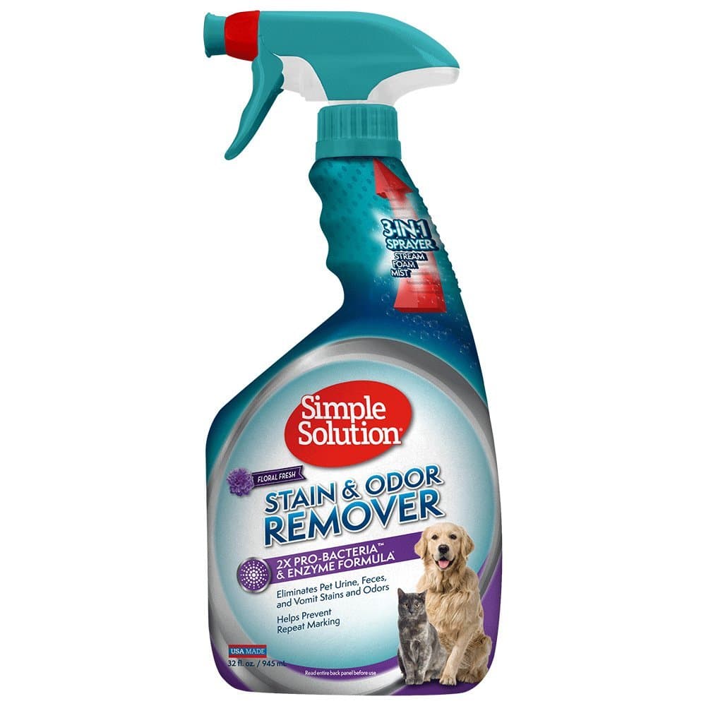 Stain & Odor Eliminator for Pets, Carpet Deodorizer, Enzyme Pet Odor Eliminator for Home, Stain Remover for Cat & Dog Pee, Urine Destroyer, Carpet Cleaner Spray, Fresh Floral,32 oz