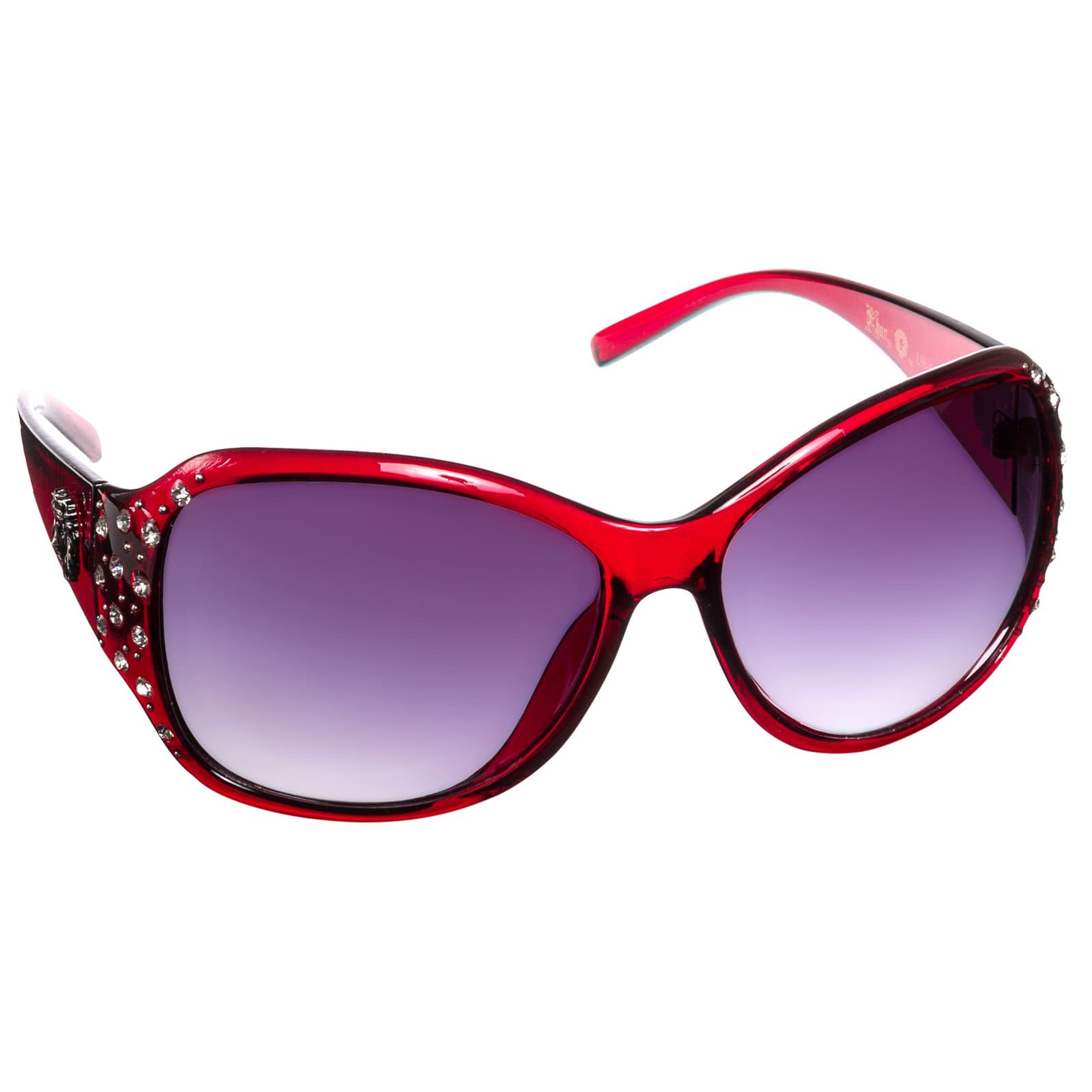 Kleo Women's Rhinestone Fashion Sunglasses (Black & Rose)