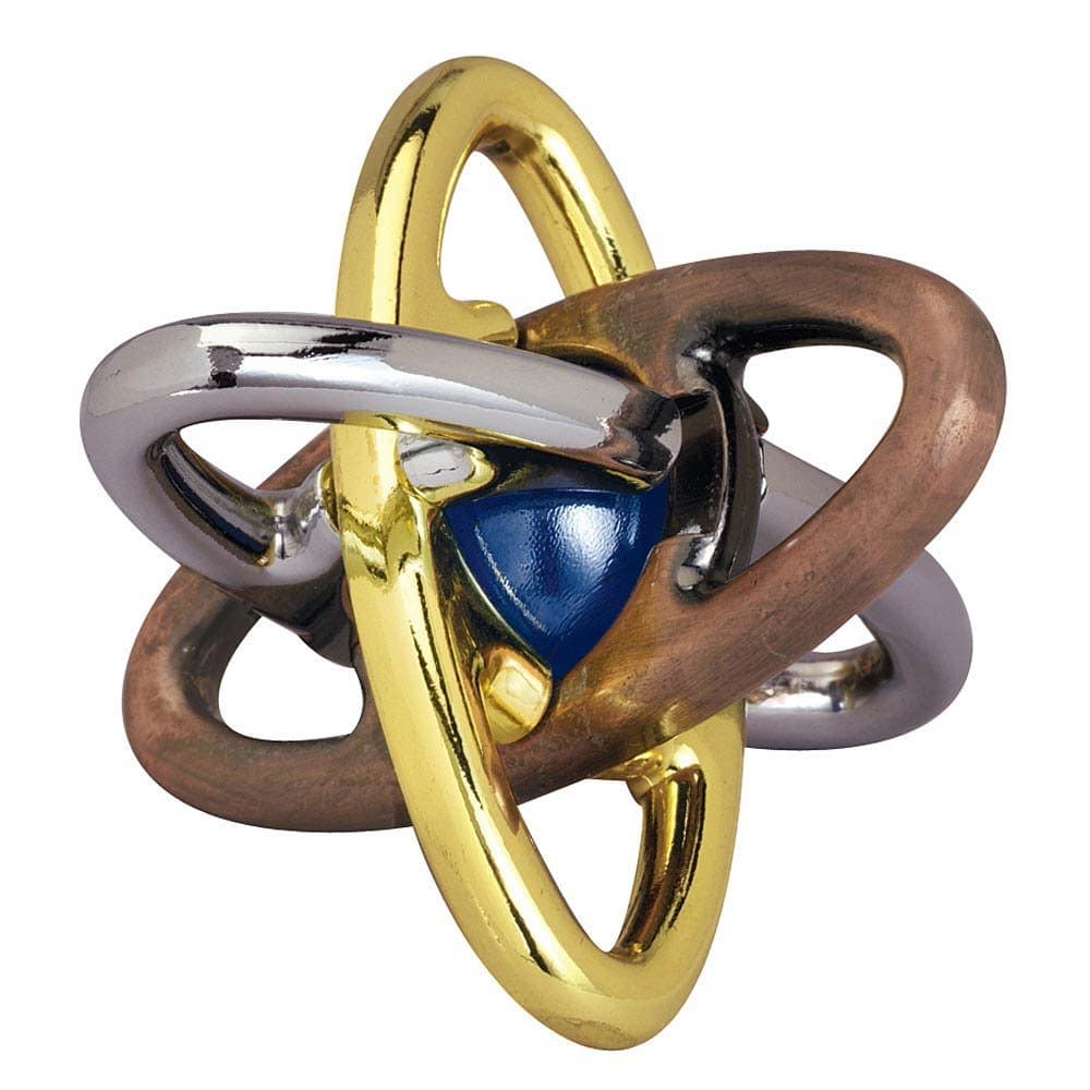 Bits and Pieces Metal Brain Teaser Puzzle - EZ Atom Disentanglement Puzzle, 3D Assembly Puzzles for Adults