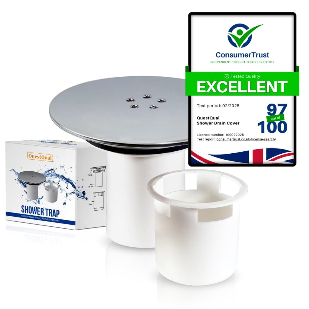 Shower Drain Cover Replacement 90mm Shower Waste Trap Cap Tube Cup - Easy Fit Shower Plughole Cover Shower Trap Cover