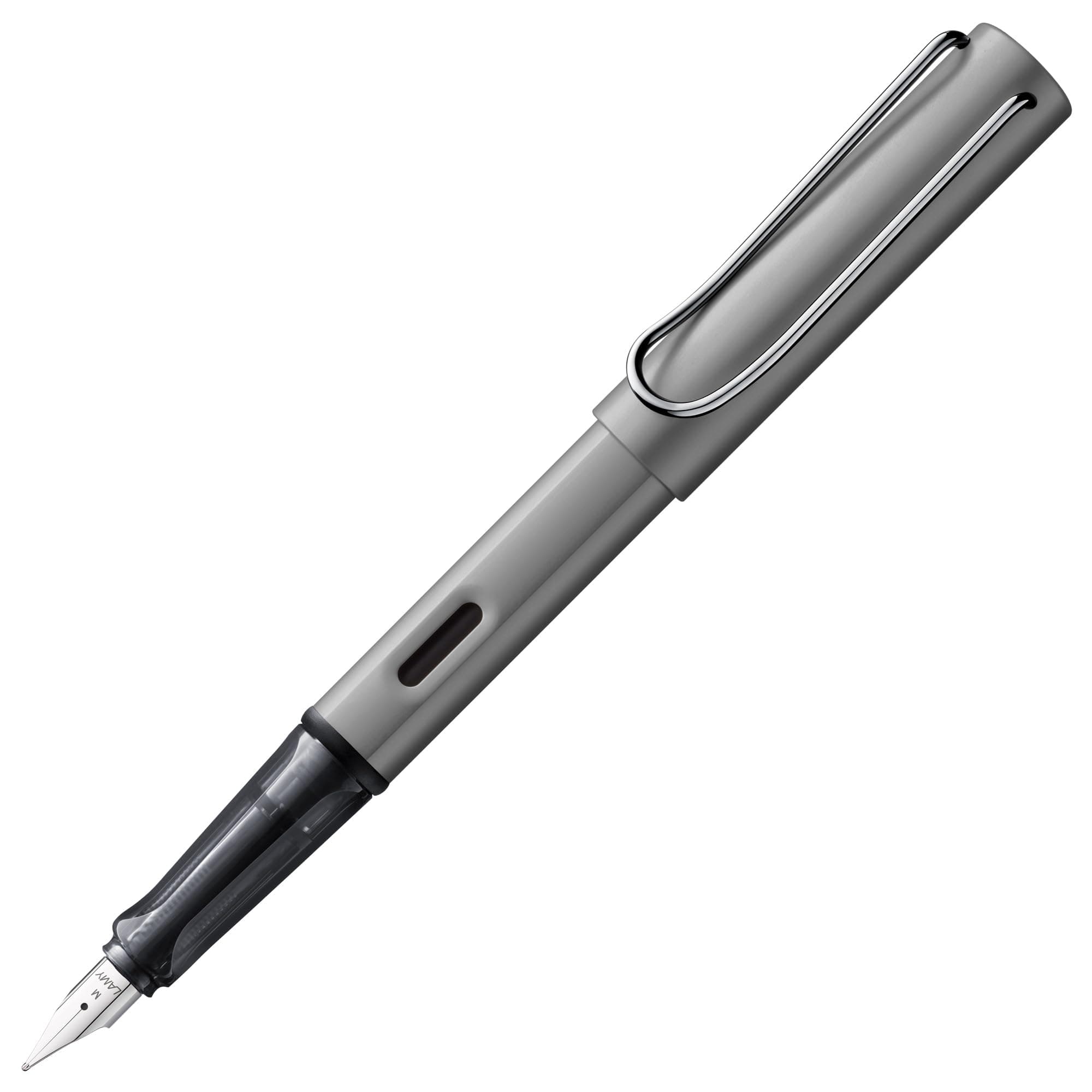 AL-star 026 Fountain Pen - Aluminium Graphite Colour Fountain Pen with Transparent Grip and Steel Nib - EF Nib Size
