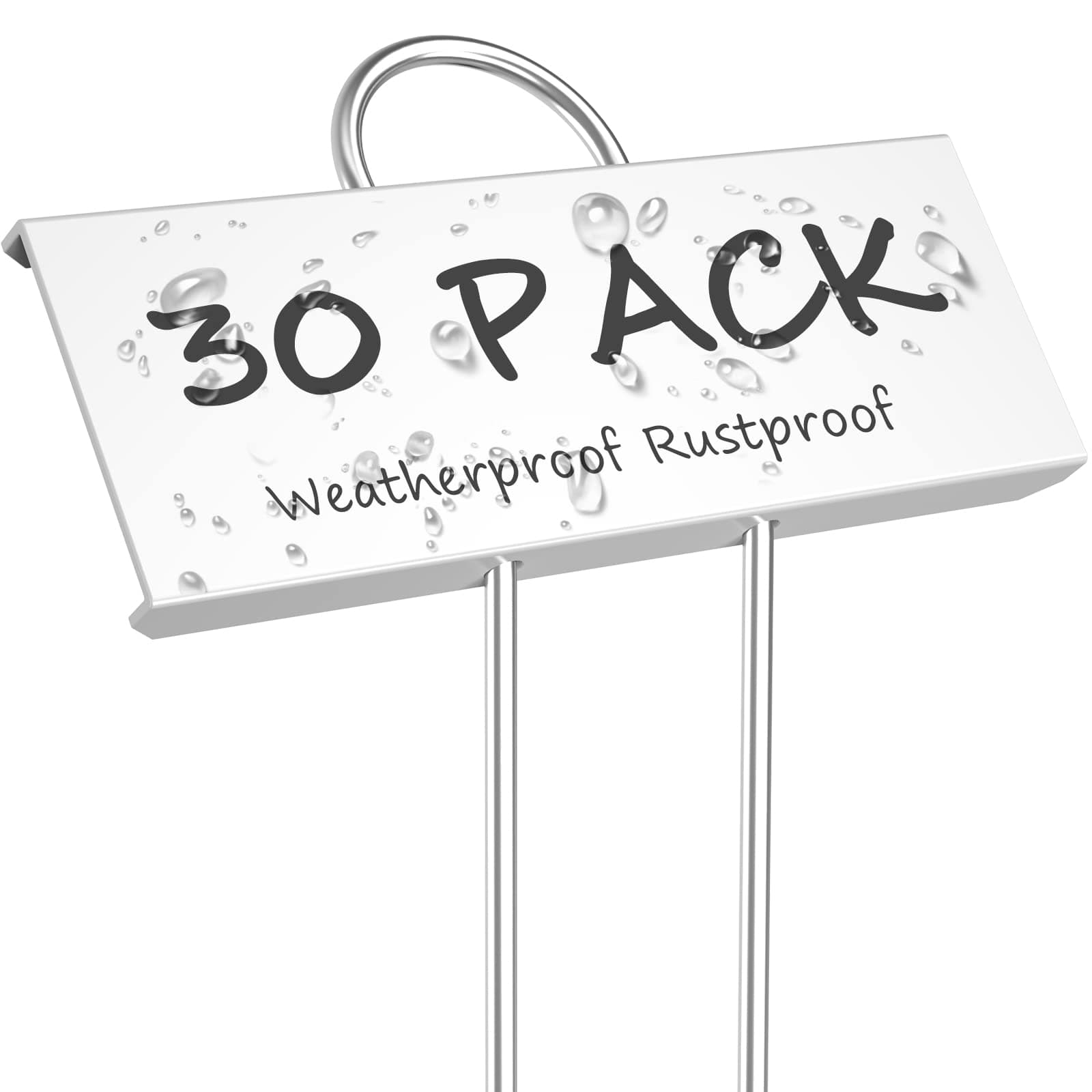 STARTOSTAR 30-Pack Metal Plant Labels Weatherproof Garden Markers-White