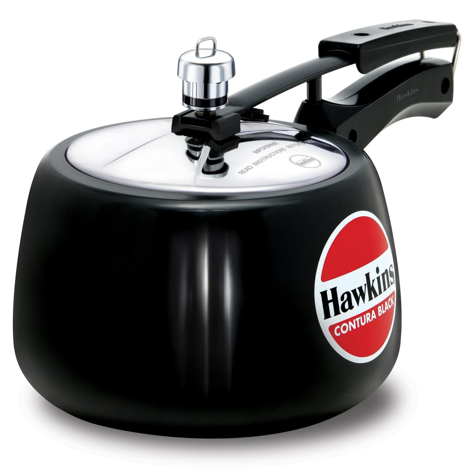 Hawkins 3 Litre Contura Black Pressure Cooker, Hard Anodised Inner Lid Cooker, Handi Cooker, (CB30)