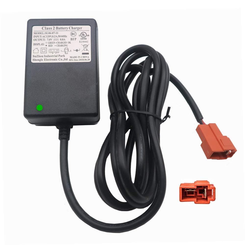 7.0V0.8A Kids Ride On Car Charger , 6 Volt Battery Charger for BMX X6 KID TRAX Disney GMC Dinsney Wal-Mart KID TRAX MOTO ATV Quad Disney Ride On Car Red 7V Square Plug