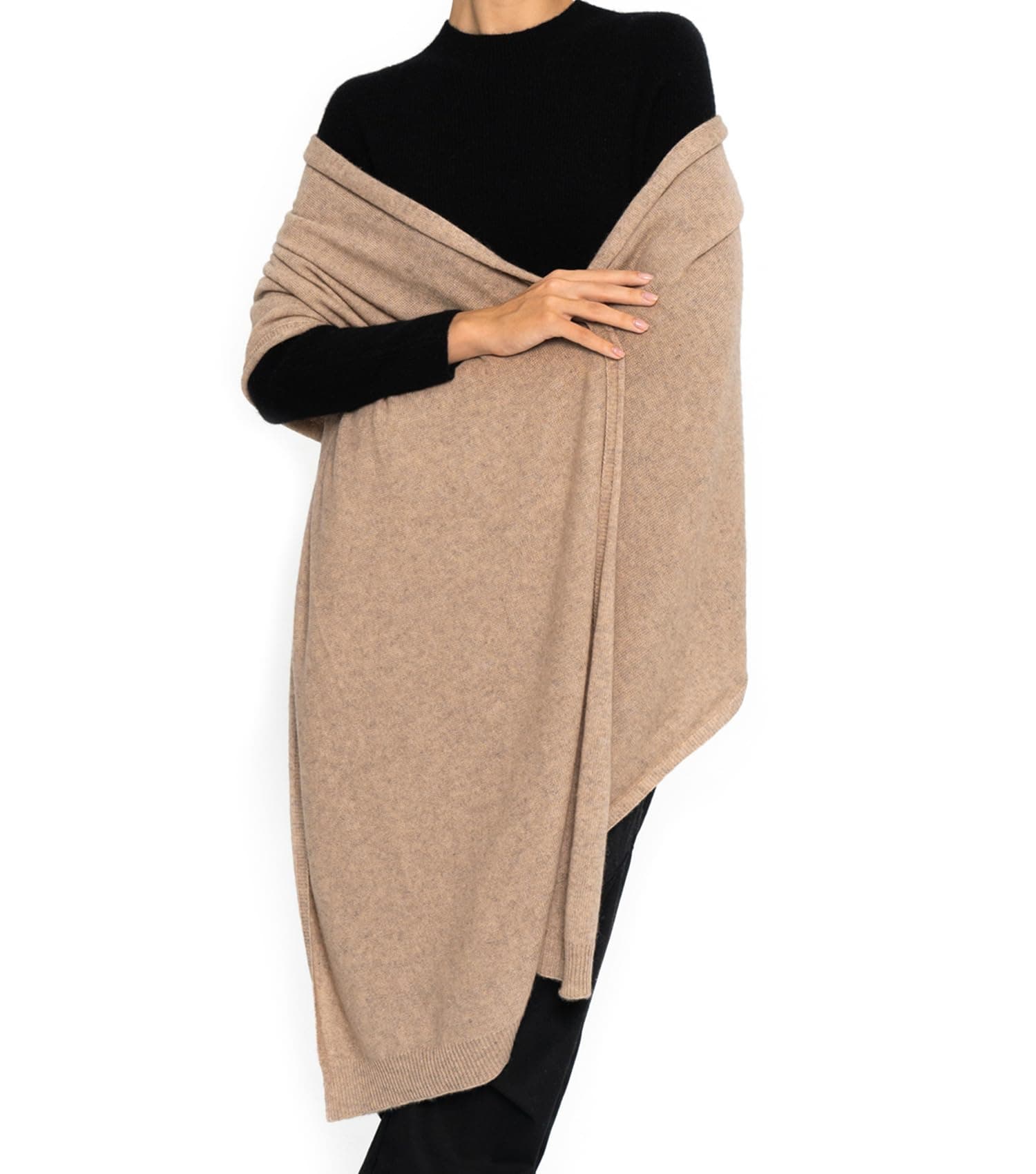 Women's Cashmere Wool Oversized Shawl Wrap, Solid Color Pashmina Ultra Soft Stole Scarf for Women with Gift Box