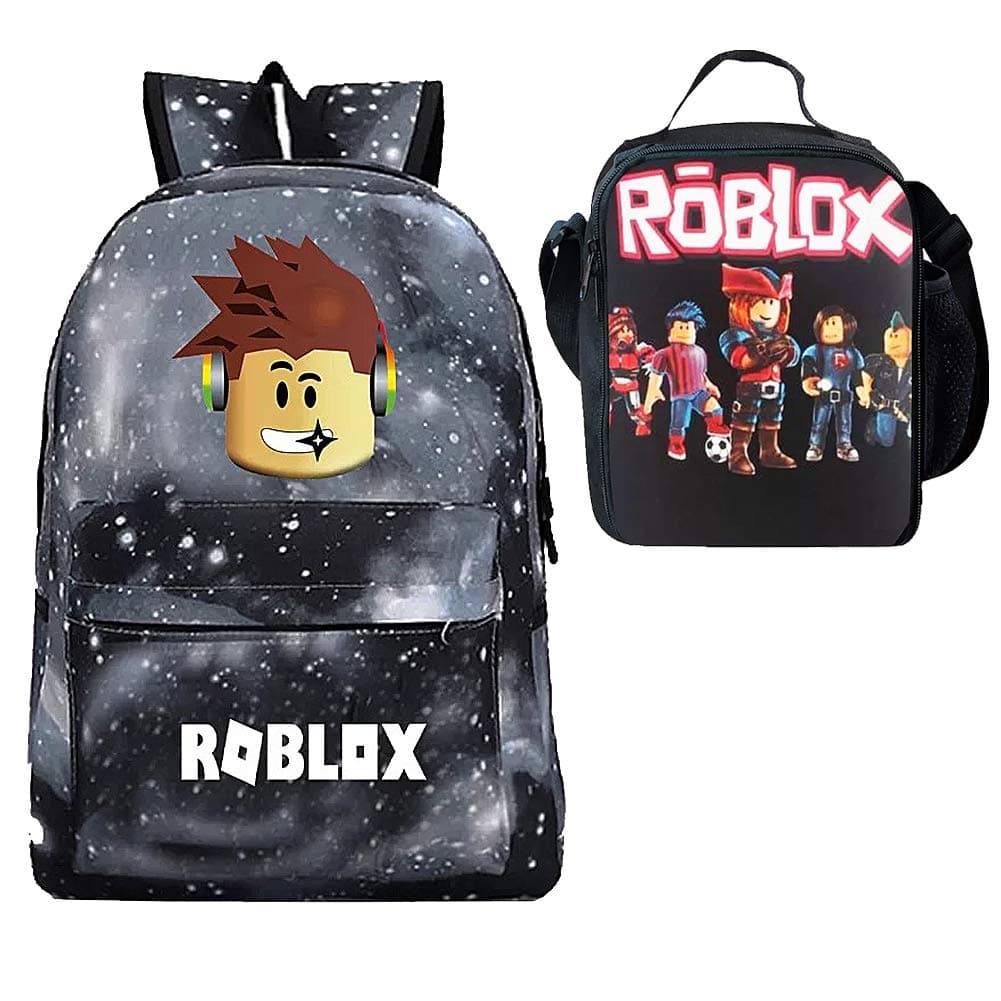 Kid Roblox Backpack + Insulated Lunch Box School Travel Outdoor