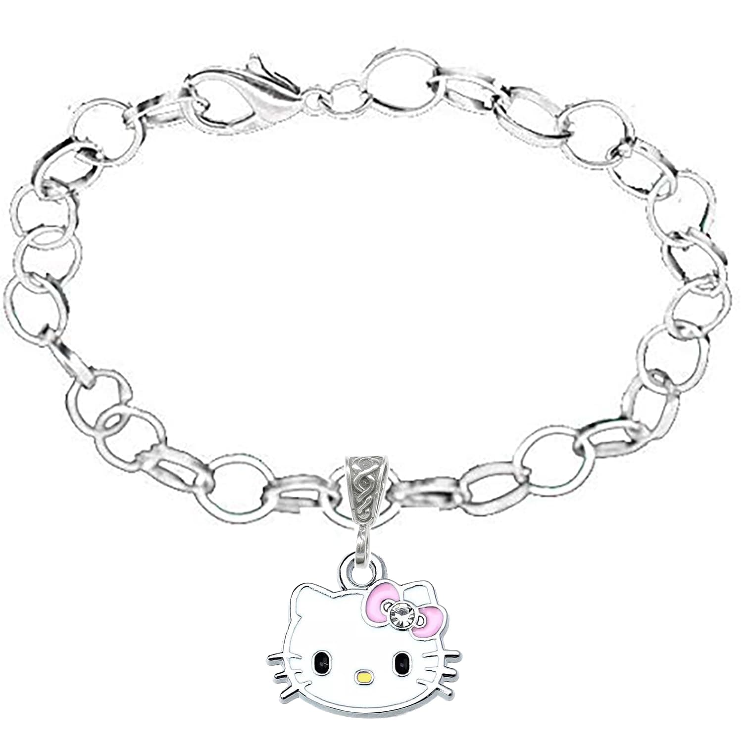 Villages MarketplaceVillages Marketplace Handmade Bracelet (Silver-Plated, Kitty Curb Chain Bracelet)