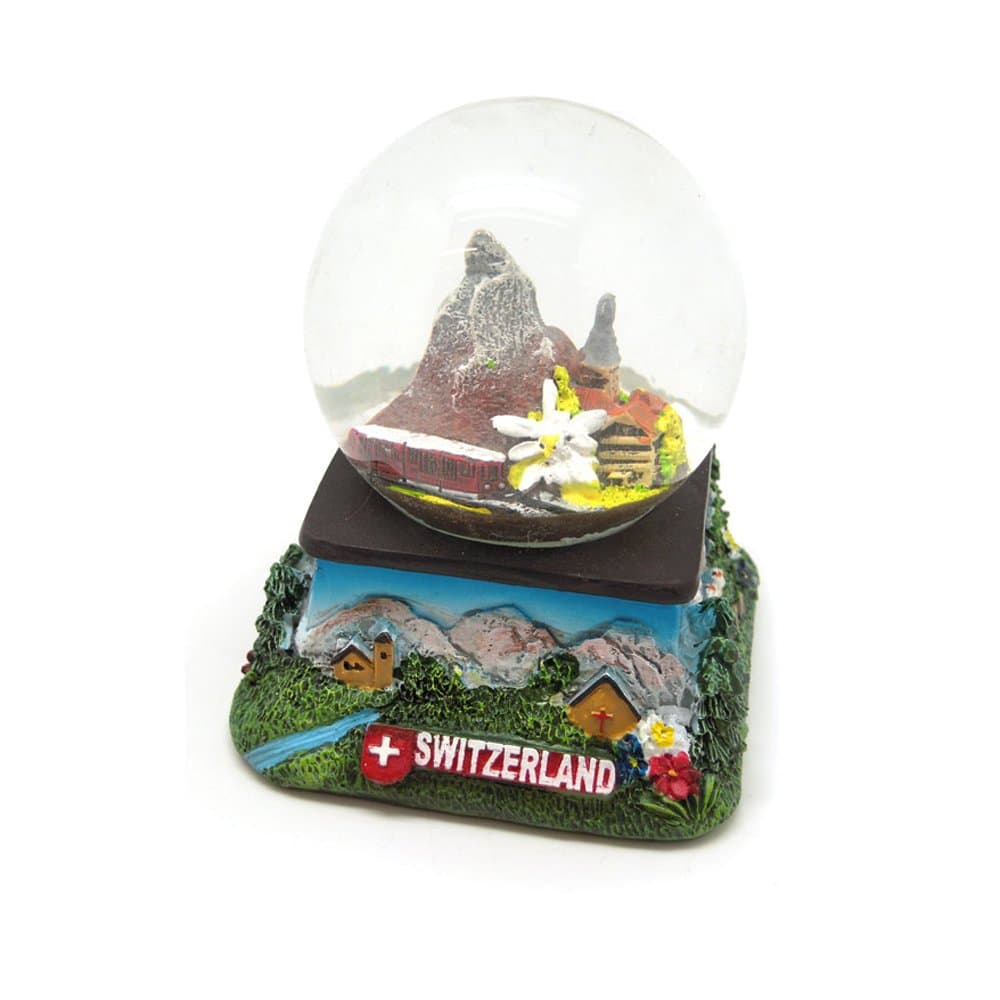 Snow Globe Matterhorn Zermatt Switzerland with White Snow/10 cm