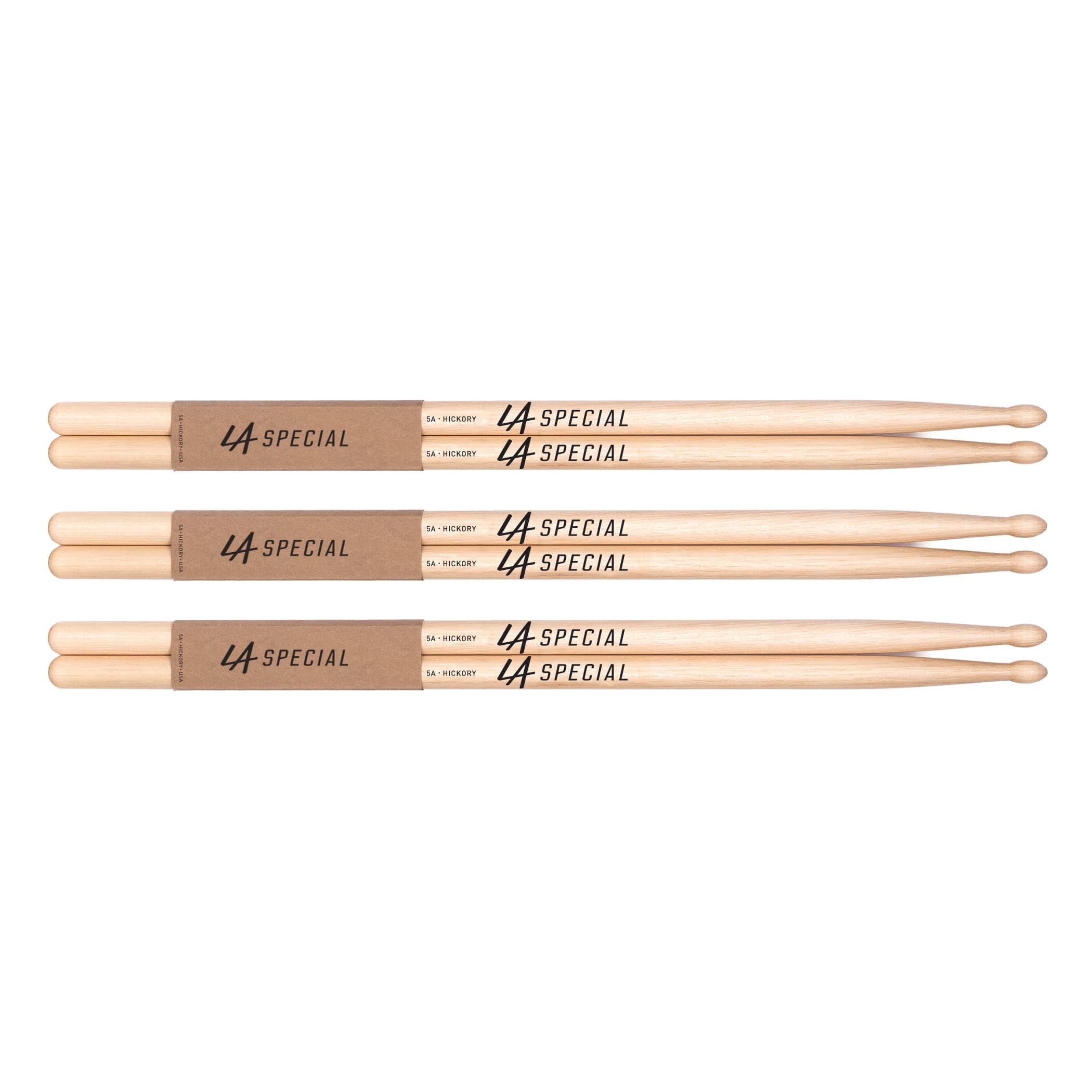 ProMark LA Specials Drum Sticks - 5A Drumsticks - Drum Sticks Set for Acoustic Drums or Electronic Drums - Oval Wood Tip - Hickory Drum Sticks - Consistent Weight and Pitch - 3 Pairs