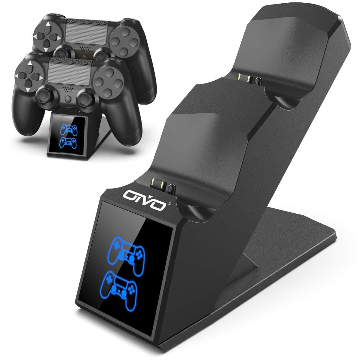 PS4 Controller Charger, PS4 Charger Charging Dock Station Compatible with Dualshock 4, Upgraded Fast-Charging Port for PlayStation 4 Controllers