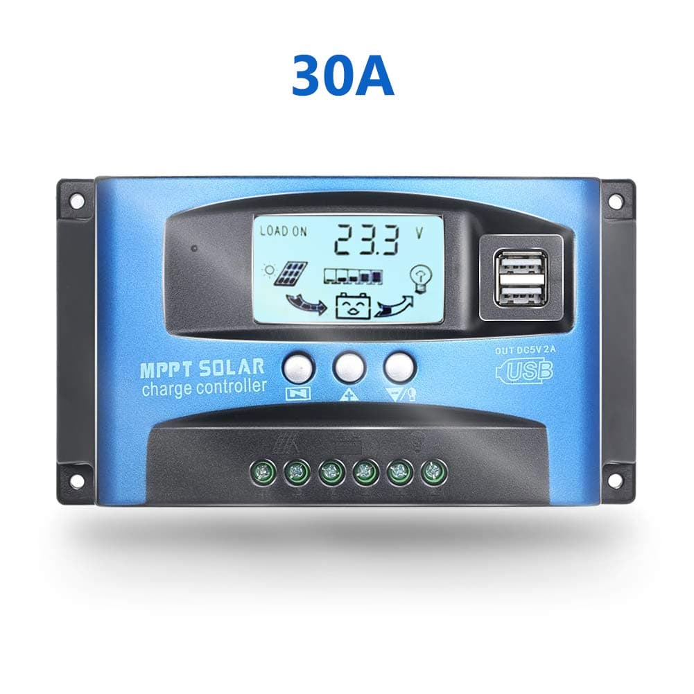 EPEVER 30A MPPT Solar Charge Controller with LCD Display,Multiple Load Control Modes