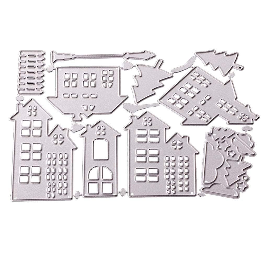 Yuntrip Christmas House Cutting Dies, Metal Dies DIY Craft Scrapbooking Photo Album Paper Cards Making Stencil Mold