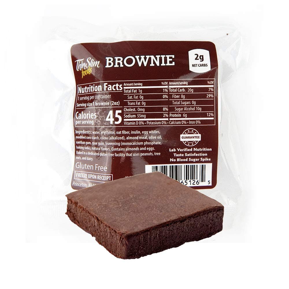 ThinSlim Foods Low Carb Brownies - Chocolate, Low Calorie 8 Pack