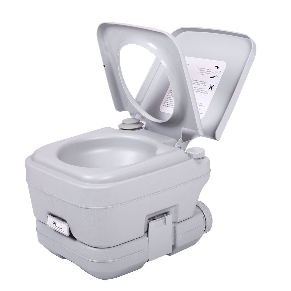 Sandinrayli Portable Toliet 2.8 Gallon 10L Outdoor Camping Toilet Potty Flush, Grey