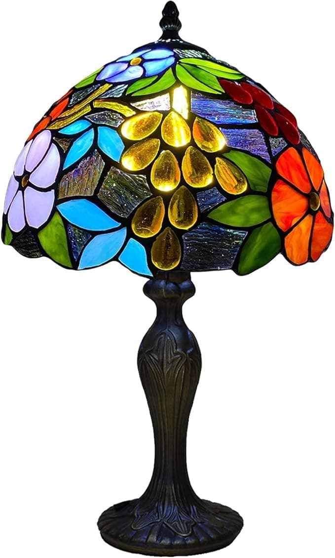 MaxSell Tiffany Style Table Lamp, Handcrafted, 10 inch Bedside Light, Desk Lamp, Stained Glass (TFTL1009)
