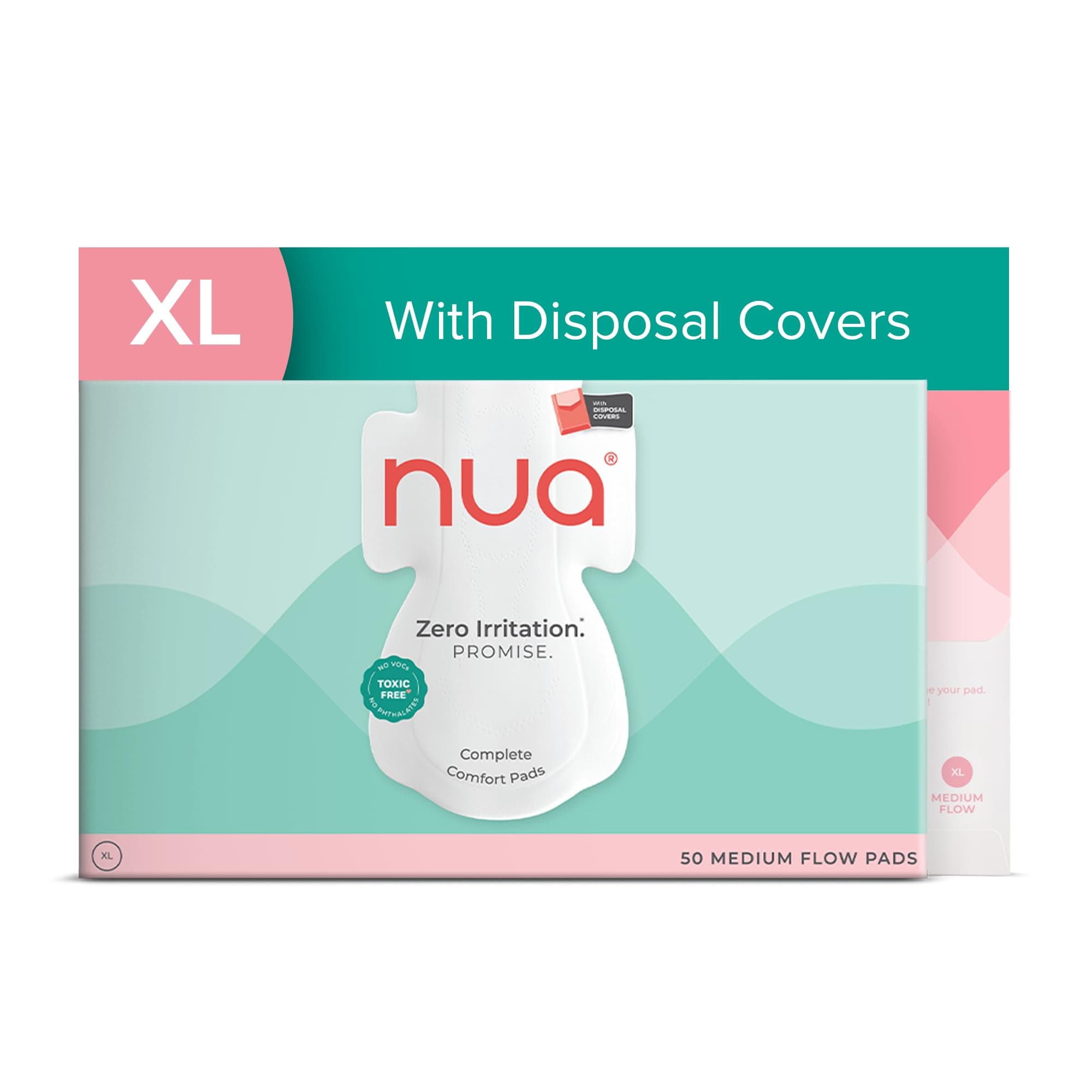 Complete Comfort Sanitary Pads - Designed for Sensitive Skin | Pack of 50 pads for Medium flow, with Disposal covers | Zero Irritation | Comfortable All-Day Protection | Ultra-Thin | Super Absorbent | No rashes | 50% Wider Back | 100% Toxic-Free, Dermatologically Tested