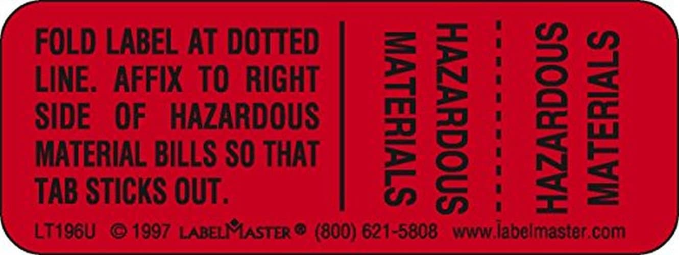 LABELMASTERLT196U Hazmat Shipping Paper Tab (Pack of 500)