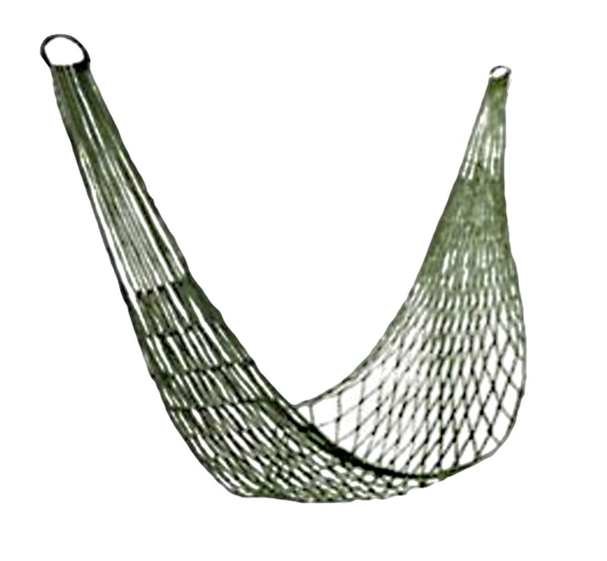 Indoor Outdoor Green Nylon Rope Large Single Hammock Mesh Pocket 200 * 80cm Swing Withstand 150 Kg Portable Present Two Ropes