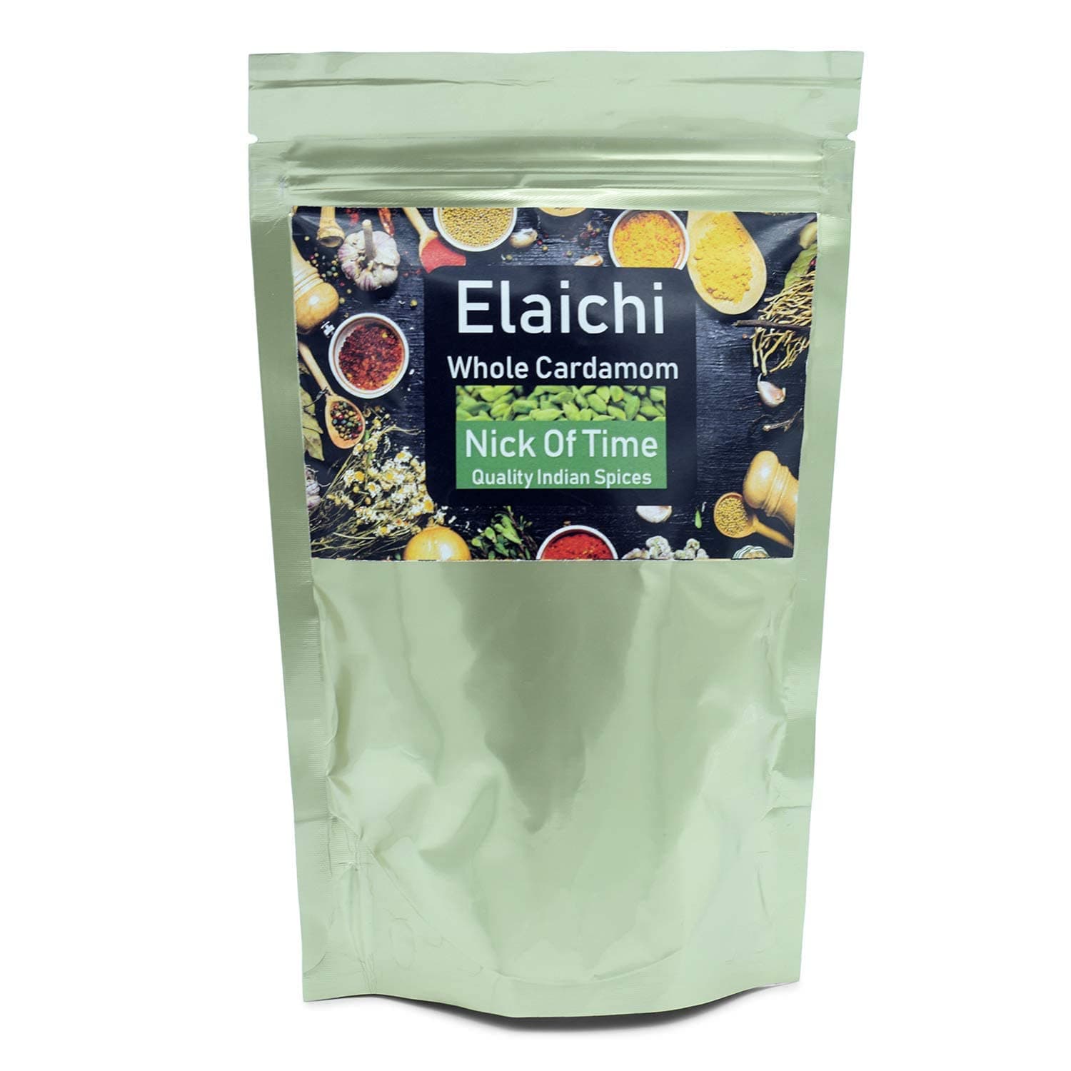 Nick of Time Natural Fresh and Pure Aromatic Whole Green Cardamom (Elaichi) from Rajasthan, India (100g/3.5 oz)