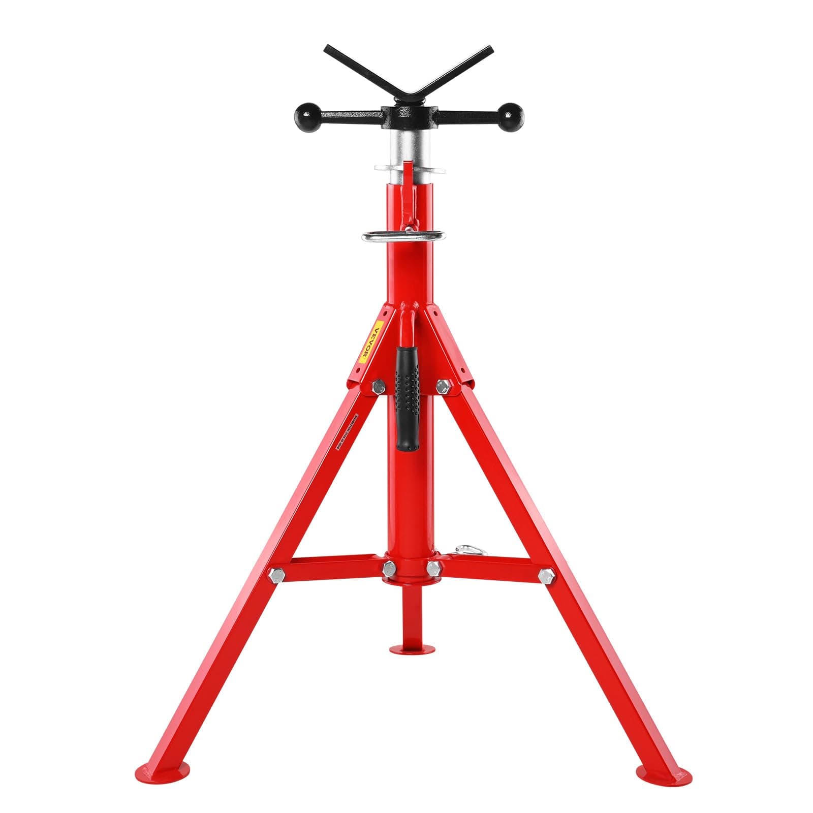 Mophorn V Head Pipe Stand Adjustable Height 28-52 Inch, Pipe Jack Stands 2500 LB. Capacity,Folding Portable Pipe Stands 1/2 to 12 Inch Pipe Supporting,Steel Jack Stands