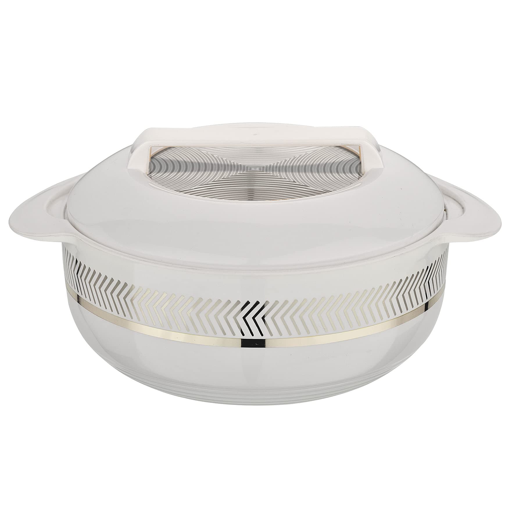 ASIAN Hotpot Stainless Steel insulated Casserole Hot Pot Sparkle (2500 ml, White)