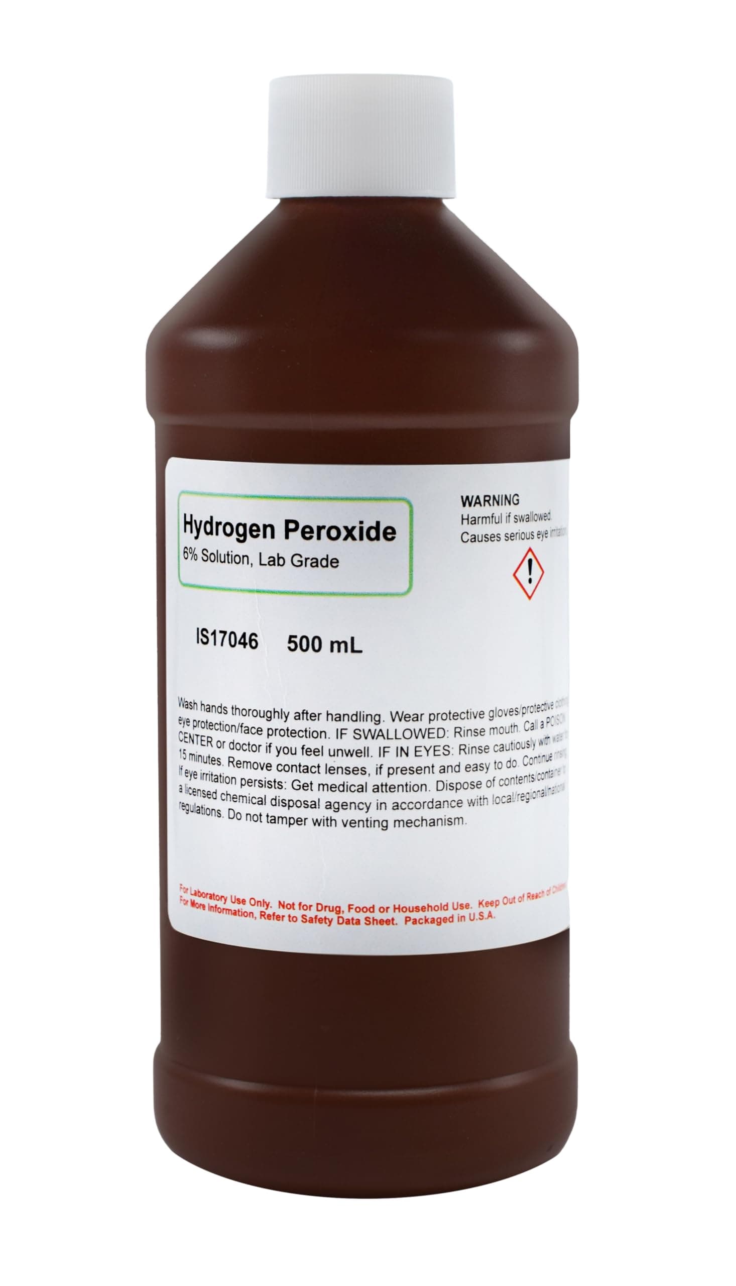 Hydrogen Peroxide 6% Solution, 500mL - Laboratory Grade - The Curated Chemical Collection