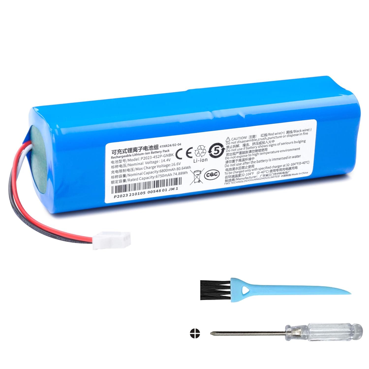 6800mAh Replacement Battery for Proscenic M7 Pro M8 Pro M7 Max, Uoni V980 Max V980 Plus, Roidmi Eve Plus, Lydsto R1, VIOMI S9, Onson J30 Pro, Lenovo LR1, Xiaomi Viomi S9 D800 L900 Robot Vacuum Cleaner